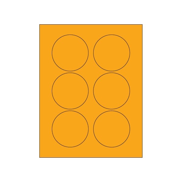 Bsc Preferred 3'' Fluorescent Orange Circle Laser Labels, 600PK BUY00021595 - main